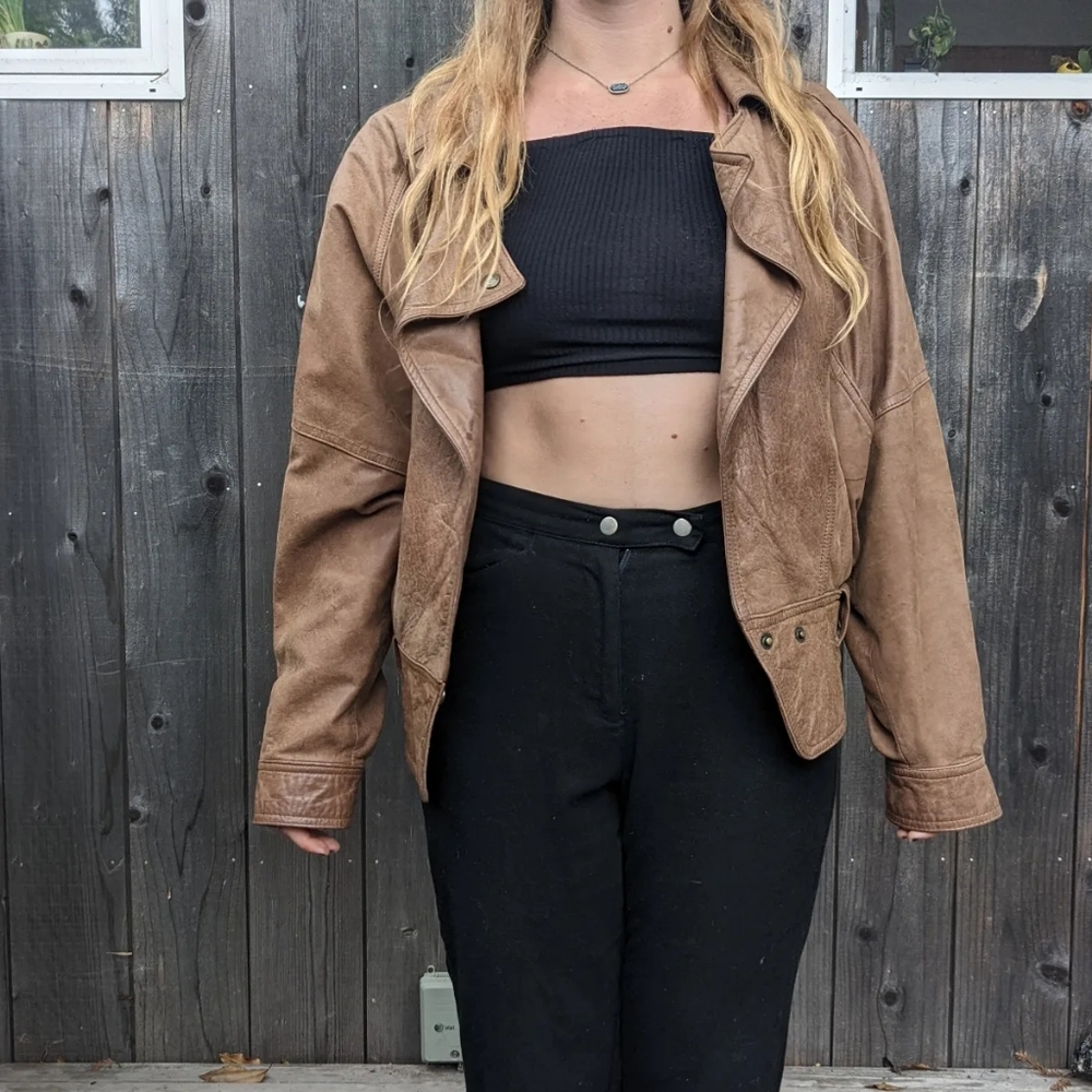 L.A. Girl leather bomber jacket